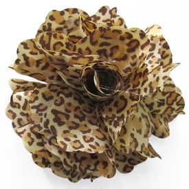 Fluerettes Animal Print Flower Dark Brown & Lt Brown Cheetah