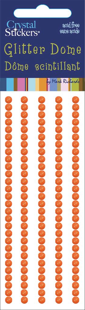 Glitter Domes Stickers 3mm Orange