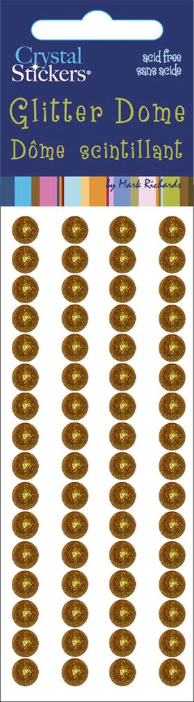 Glitter Domes Stickers 5mm Gold