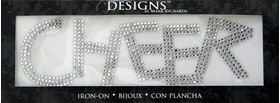 Rhinestone Applique Word Cheer | 2x7in | Clear