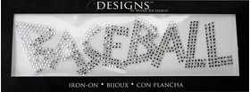 Rhinestone Applique Word Baseball | 2x7in | Clear