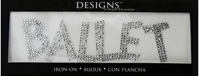 Rhinestone Applique Word Ballet | 2x7in | Clear