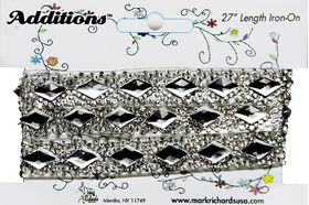 Rhinestone Applique Strip Diamond Pattern | 27in