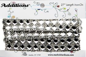 Rhinestone Applique Strip Square Diamond Pattern | 27in