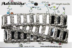 Rhinestone Applique Strip Wide Spaced Rectangles | 27in