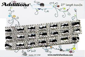 Rhinestone Applique Strip Long Spaced Rectangles | 27in