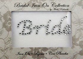 Rhinestone Applique Word Bride | 2.25x1in | Clear & Sapphire