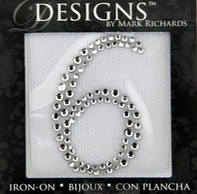 Rhinestone Applique Number 6 | 2in | Clear