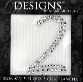 Rhinestone Applique Number 2 | 2in | Clear