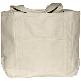 Canvas Boat Bag w Front Pocket 15x10x6in | Natural