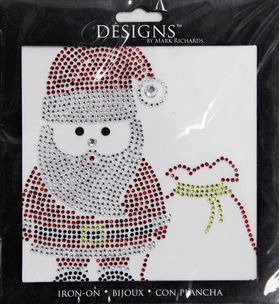 Rhinestone Applique Christmas Santa Bag | 5x5in