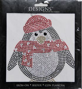 Rhinestone Applique Christmas Penguin | 5x5in