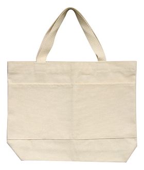 Canvas Pocket Tote 13.5x11.5x2in | Natural