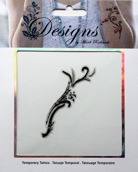 Jeweled Tattoo Small Flourish | Blue & Silver
