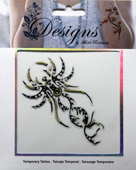 Jeweled Tattoo Insect | Blue Silver & Gold