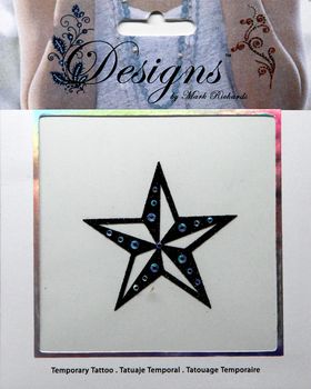 Jeweled Tattoo Dimensional Star | Blue