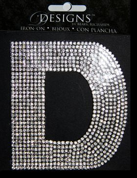 Rhinestone Applique Monogram Letter D | Clear | 3.5in