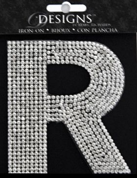 Rhinestone Applique Monogram Letter R | Clear | 3.5in