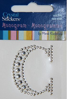 Rhinestone Monogram Clear C