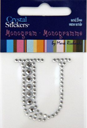 Rhinestone Monogram Clear U