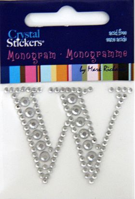 Rhinestone Monogram Clear W