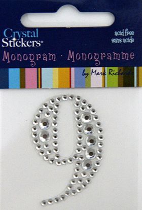 Rhinestone Monogram Clear 9