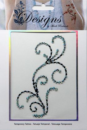 Jeweled Tattoo Delicate Flourish | Blue