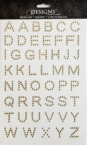 Nailheads Applique Alphabet Block Uppercase | Gold | 3/4in