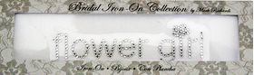 Rhinestone Applique Word Flower Girl | 4.5x1.25in | Clear