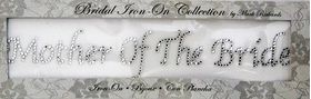 Rhinestone Applique Word Mother of the Bride | 7x1.25in | Clear