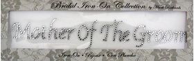 Rhinestone Applique Word Mother of the Groom | 7x1.25in | Clear