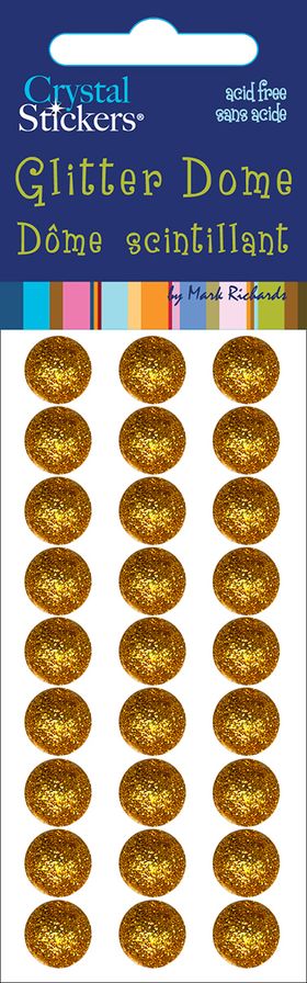 Glitter Domes 10mm Gold