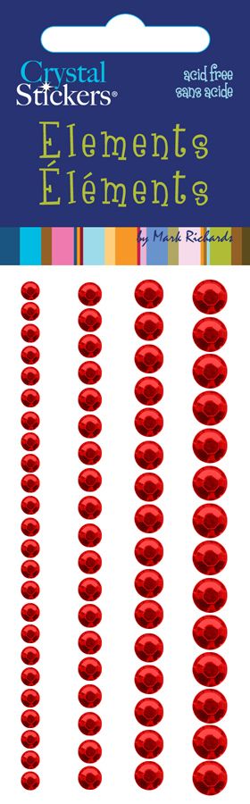 Crystal Stickers ® :: Rhinestones :: Rhinestones Stickers Round 3,4,5,6mm  Red