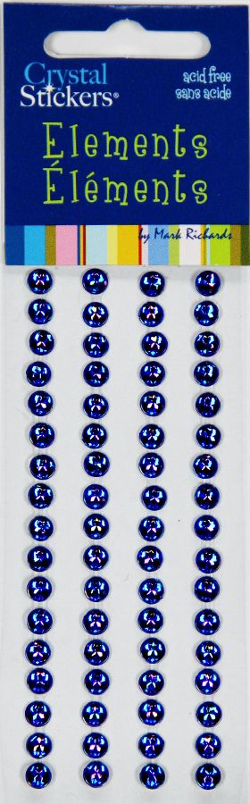 Iridescent Rhinestone Stickers 5mm Blue