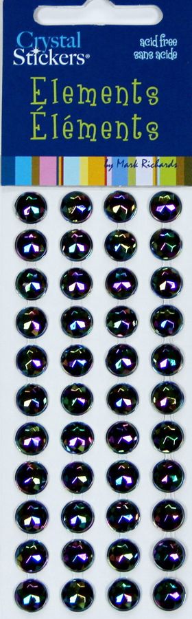 Crystal Stickers ® :: Iridescent Stones :: Iridescent Rhinestone Stickers  8mm Black