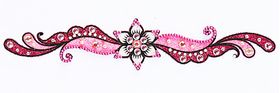 Jewelry Long Strip Ht Pink Lt Pink Glitter Pointy Flower in Middle