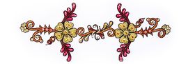 Jewelry Large Long Strip Gold Ht Pink Copper Glitter 2 Flowers