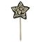 Applique Black Fabric Star w Silver Beads & Chains