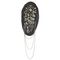 Applique Black Fabric Oval w Metal Shapes, Beads & Chains