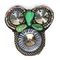 Applique w Colorful Stones & Beads | Triple Round