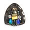 Applique w Colorful Stones & Beads | Rounded Triangle