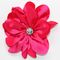 Satin Flower w Stone Center Hot Pink