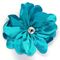 Satin Flower w Stone Center Turquoise