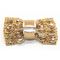 Jeweled Ornament Bow Beige Suede w Beads & Chains