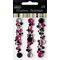 Rhinestone Clusters Round Clear, Hot Pink & Black