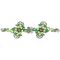 Jewelry Long Strip Green & Lt Green Double Glitter Flowers