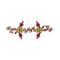 Jewelry Large Long Strip Gold Ht Pink Copper Glitter 2 Flowers