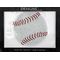 Rhinestone Applique Icon Baseball | 4x4in | White & Red