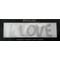 Rhinestone Applique Word I Love | 2x7in | Clear