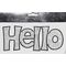 Rhinestone Applique Word Hello | 3x6in | Clear & Black